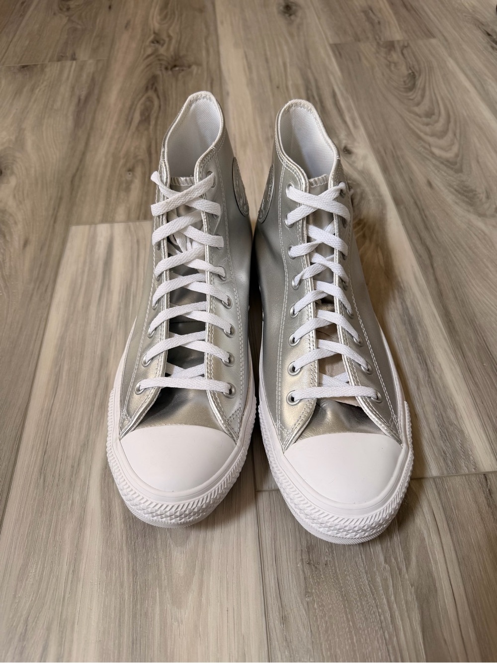Converse Chuck Taylor All Star Hi Silver Metallic Sneakers Men’s 12 Women’s 14